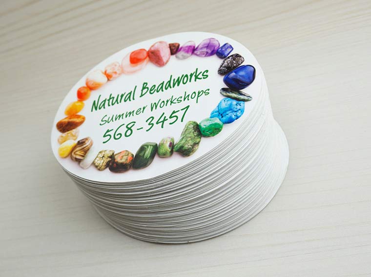 Die-Cut Oval Pressure Sensitive Stickers. Natural Beadworks