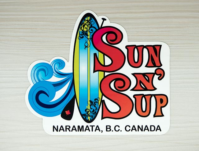Surf & Paddleboard promo sticker, from canadastickerking.com