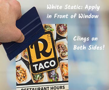 White static cling can be applied in front of the window