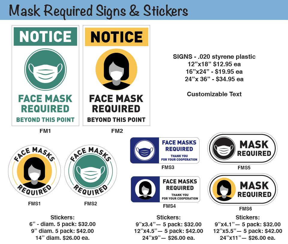 Face Mask Required Signs